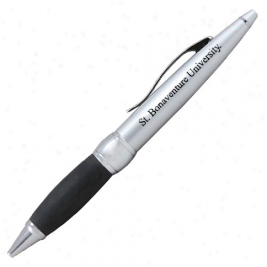 St. Bonaventure Bonnies Brushed Silver Twist Ballpoint Pen