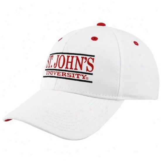 St. Jogns Red Storm Hats : The Game St. Johm's Red Calamity White Three Bar First-rate Adjustable Hats