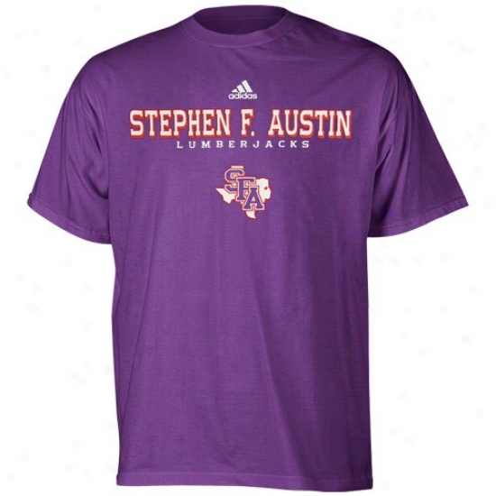 Stephen F Austin Lumberjacks Tees : Adidas Stephen F. Austin Lumebrjacks Purple True Basic Tees