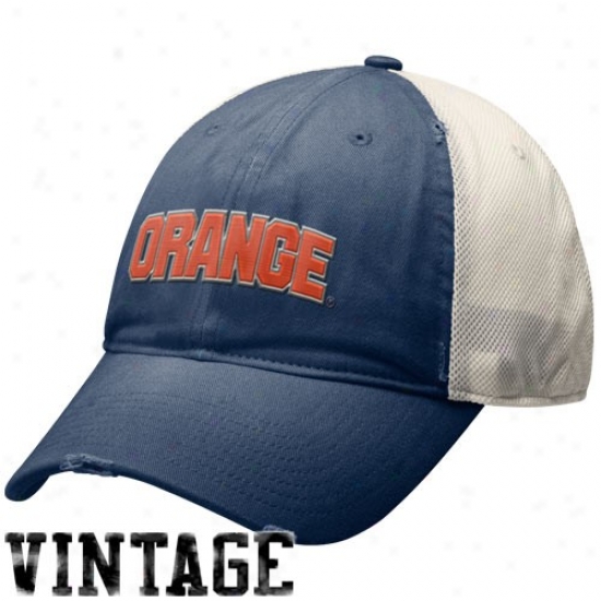 Syracuse Orange Hats : Nike Syracuse Oraneg Navy Blue Heritage 86 Mesh Swoosh Flex Hats