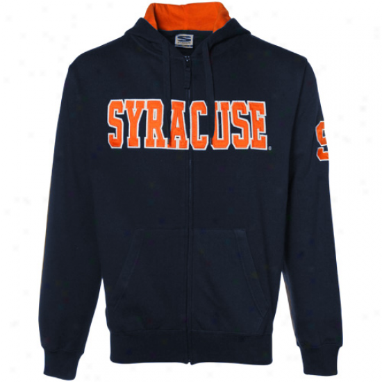 Syracuse Orange Hoody : Syracuse Orange Navy Blue Classic Twill Completely Zip Hoody