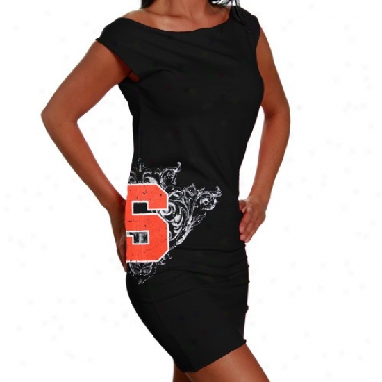 Syracuse Orange Shirt : Syracuse Orange Ladies Black Raw Edge Jersey Clothes