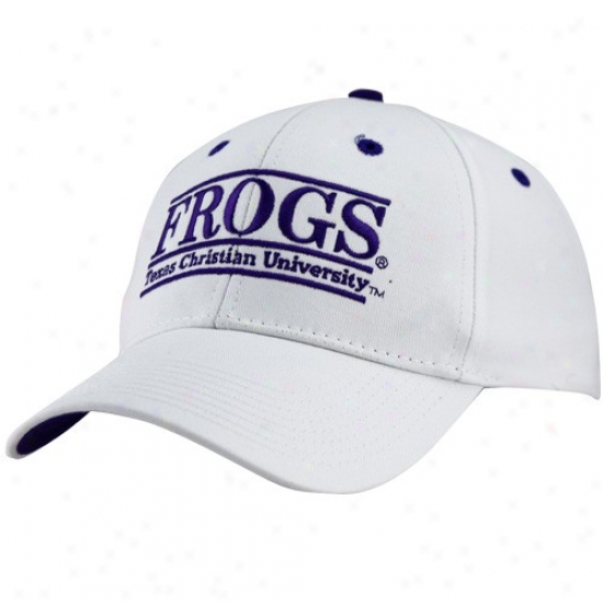Tcu Merchandise: The Game Texas Christian Horned Frogs White 3-bar Nickname Adjustable Hat