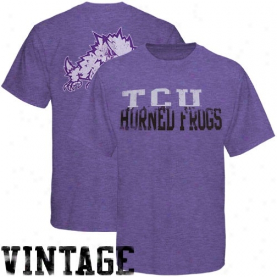 Tuc T-shirt : Texas Christian Horned Frogs Heather Purple Literally Vintage T-shirt