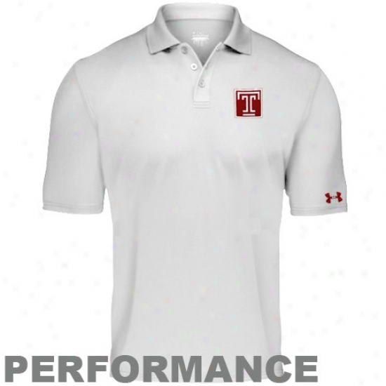 Temple Owls Clothes: Under Armour Temple Owls White Acting Polo