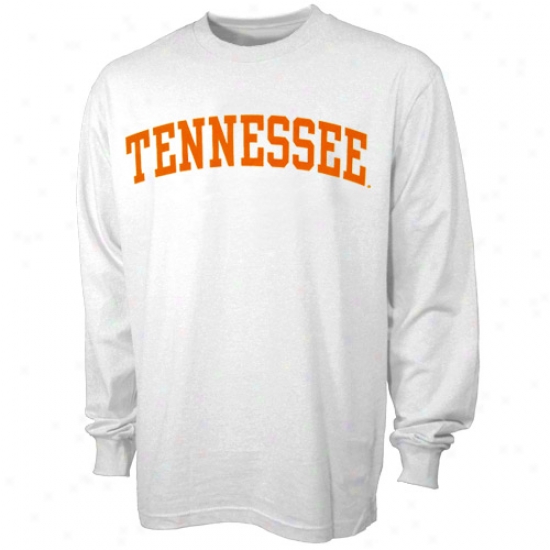 Tennessee Volunteers Attire: Tennessee Volunteerz White Vertical Arch Long Sleeve T-shirt