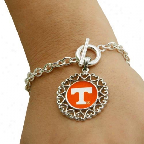 Tennessee Volunteers A~ Heart Art Nouveau-style Toggle Bracelet