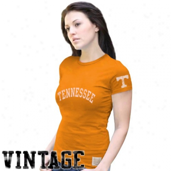 Tennessee Volunteers Tee : Original Retro B5and Tennessee Volunteers Ladies Tennessee Orange Distressed Crew-neck Vintate Rate above par Tee