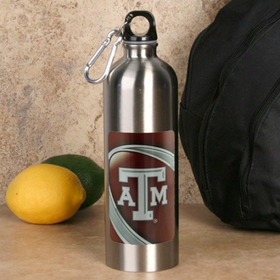Texas A&m Aggies 750ml Stainless Steel Water Bottle W/ Carabiner Clip
