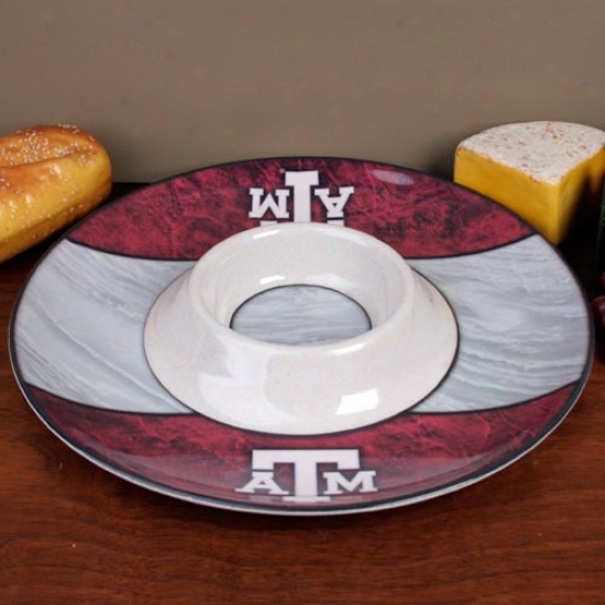 Texas A&m Aggies Ecobamboo 2-in-1 Chils & Dip Bowl