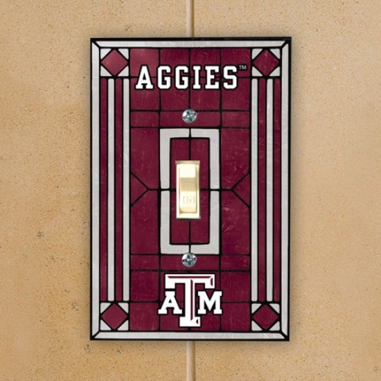 Texas A&m Aggies Maroon Art-glass Switch Lamina Cover