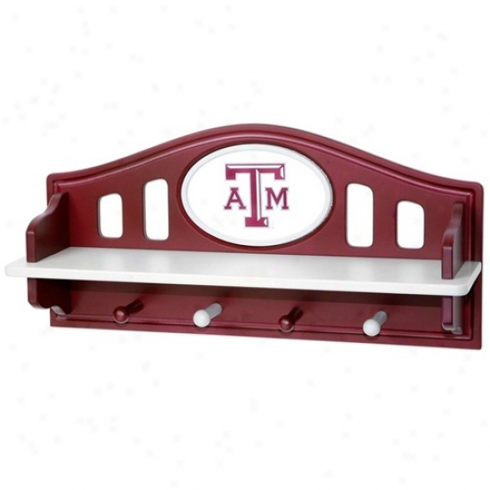 Texas A&m Aggies Maroon Shelf With Pegs