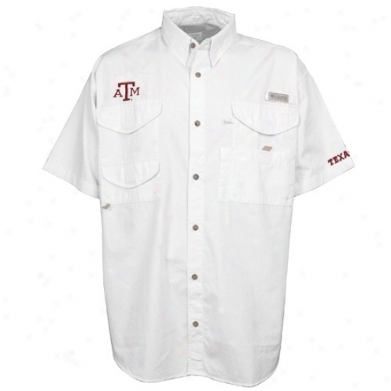 Texas A&m Aggies Thsirts : Columbia Texas A&m Aggies White Bonehead Short Sleeve Tshirts