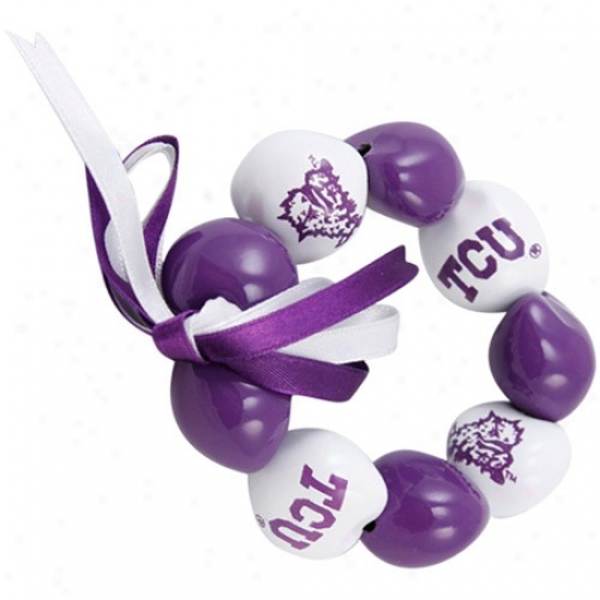 T3xas Christian Horned Frogs Ladies Purple-white Kukui Bracelet