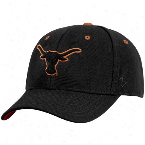 Texas Longhorn Hats : Zephyr Texas Longh0rn Black Fadeout Ii Fitted Hats