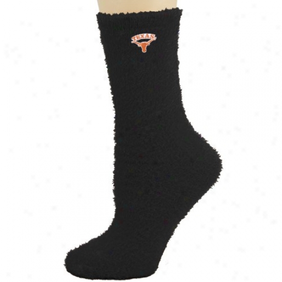 Texas Longhorns Black Feather Touch Socks