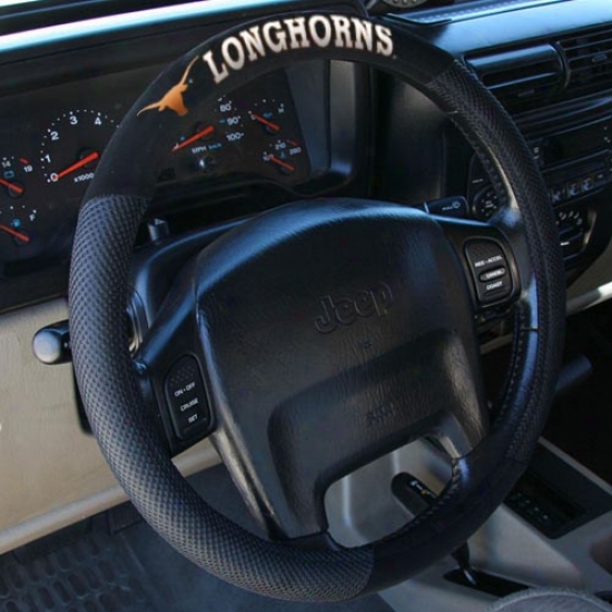 Texas Longhorns Black Steering Wheel Cover