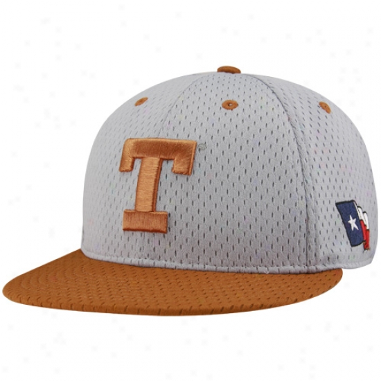 Texas Longhorns Caps : Nike Texas Longhorns Gray-focal Orange On Field Mesh Fitted Caps