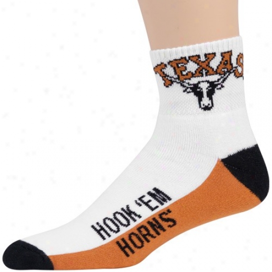 Texas Longhorns Tri-color Team Logo Quarter Length Socks