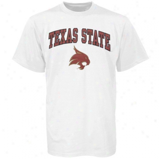 Texas State Bobcats Tees : Texas State Bobcats Wyite Bare Essentials Tees