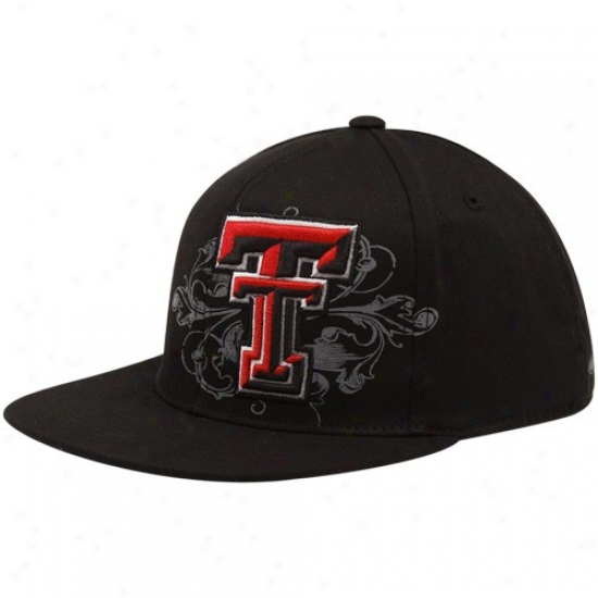 Texas Tech Red Raiders Gear: Rise to the ~ of Of The World Texas Tech Red Raiderz Black Luxury 1-fit Flex Hat