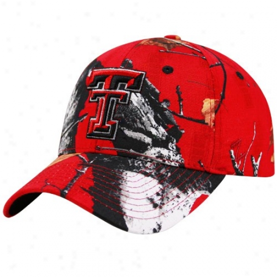Texas Tech Red Raiders Hats : Gentle Texas Tech Red Raider sScarlet Camo Big Game Z-fit Hats
