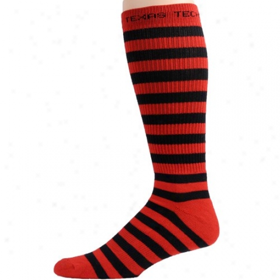 Texas Tech Red Raiders Scarlet-black Striped Tall Socks