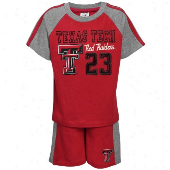 Texas Tech Red Raiders T-shirt : Texas Tech Red Raiders Toddler Scarlet Pilot T-shirt And Short Attitude