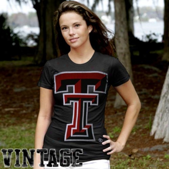 Texas Tech Red Raiders Tees : My U Texas Tech Red Raiders Ladies Black Gigantor Vintage Tees