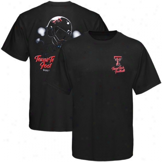 Texas Tech Red Raiders Tshirts : Texas Tech Red Raiders Black Helmet In Air Tshirts