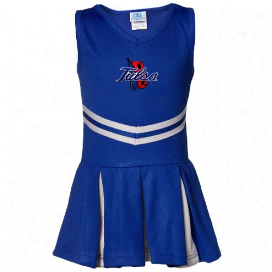 Tulsa Golden Hurricane Toddler Girls Blue 2-piece Cheerleader Dress