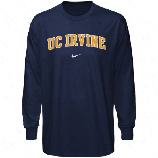 Uc Irvine Anteaters Apparel: Nike Uc Irvine Anteaters Navy Blue Classic Long Sleeve T-shirt