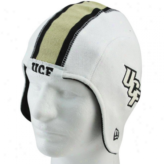 Ucf Knights Cap : New Epoch Ucf Knights Youth White Pigskin Flapper Join Beanie
