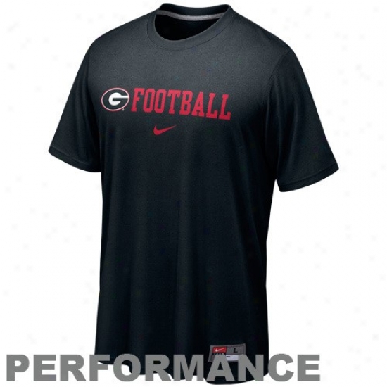 Uga Bulldog Attire: Nike Uga Bulldog Blakc Conference Legend Performance T-shirt