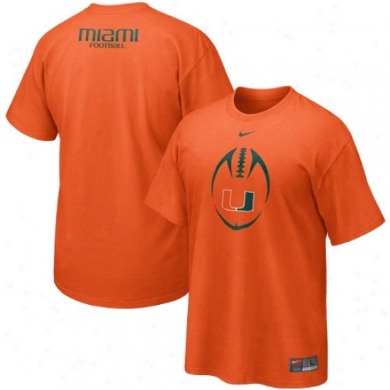 Um Hurricanes Shirt : Nike Um Hurrivanes Orange 2010 Team Issue Shirt
