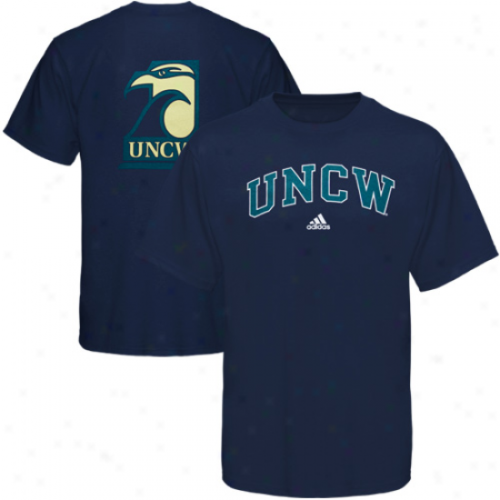 Unc Wilmington Seahawks Atire: Adidas Unc Wilmington Seahawks Navy Blue Relentless T-shirt