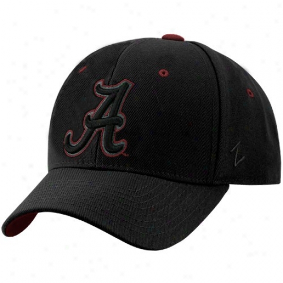 University Of Alabama Hats : Zephyr University Of Alabama Black Fadeout Ii Fitted Hats