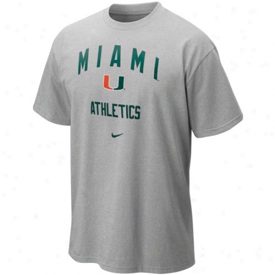 Seminary of learning Of Miami Attire: Nike University Of Miami Ash Gym T-shirt