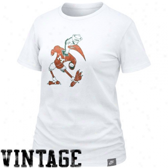 University Of Miami Tee : Nike University Of Miami Ladies White Arched ceiling Lived In Organic Tee