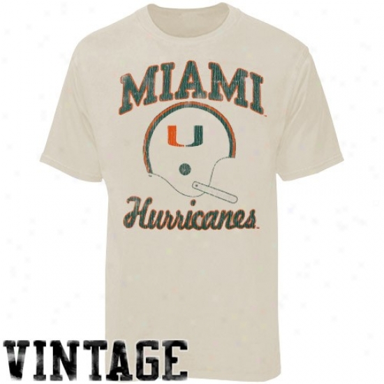 University Of Miami Tshirt : University Of Miami Stone Football Supper-soft Vintage Tshirt