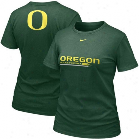 Uni\/ersity Of Oregon Attire: Nike University Of Oregon Ladies Green 2010 Practice T-shirt