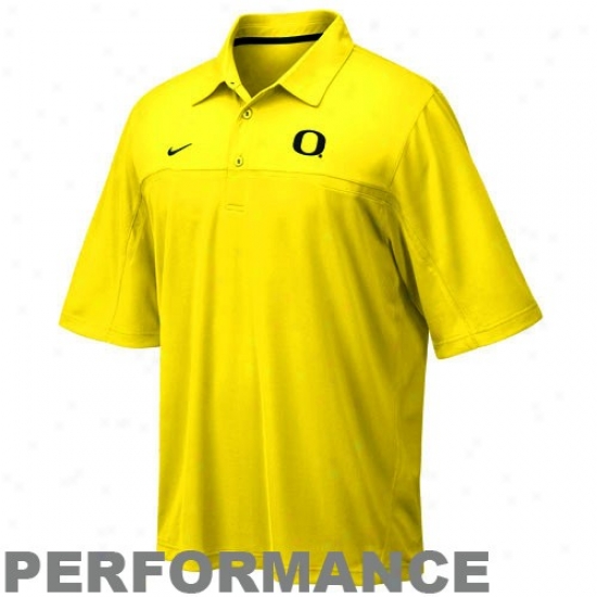 University Of Oregon Polo : Nike University Of Oregon Yellow Nkefit Performance Polo