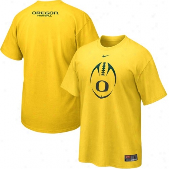 University Of Oregon Shirt : Niks University Of Oregon Yellow 2010 Team Issue Shirt