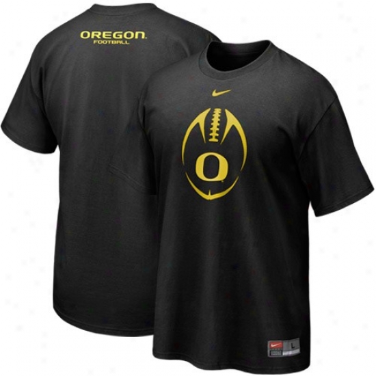 Seminary of learning Of Oregon Shirts : University Of Oregon Black 2010 Team Issue Shirts