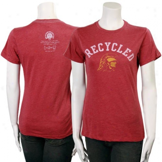 University Of Southern California T-shirt : Seminary of learning Of Southern California Cardinal Ladies 100% Recycled Logo T-shirt