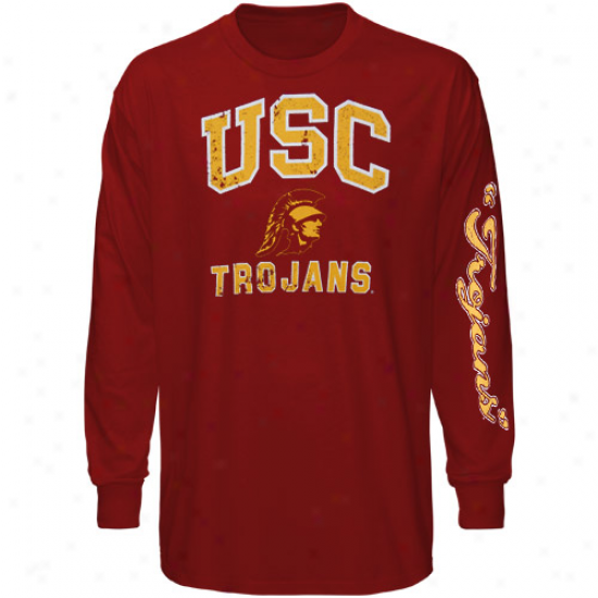 Usc Trojan  Shirt : Usc Trojan  Youth Cardinal Go Long Slee\/e Shirt