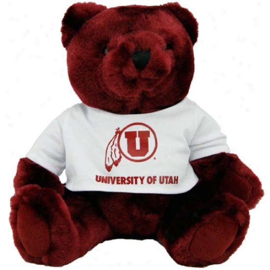 Utah Utes Crimson Mink Bear With School T-shirt
