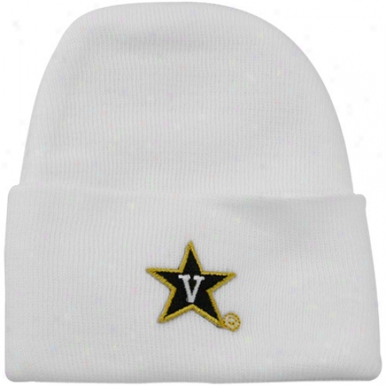Vanderbilt Commodores Hat : Vanderbilt Commodores Neewborn White Knit Beanie