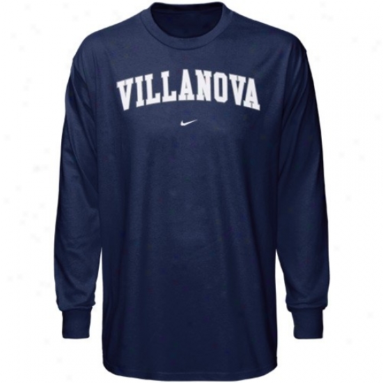 Villanova Wildcats T-syirt : Nike Villanova Wildcats Youth Navy Blue Classic College Long Sleeve T-shirt
