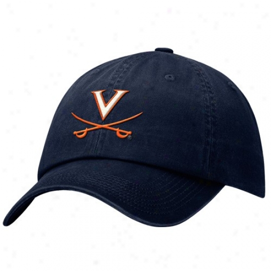 Virginia Cavaliers Hats : Nike Virginia Cavaliers Navy Blue Faded Swoosh Flex Hats